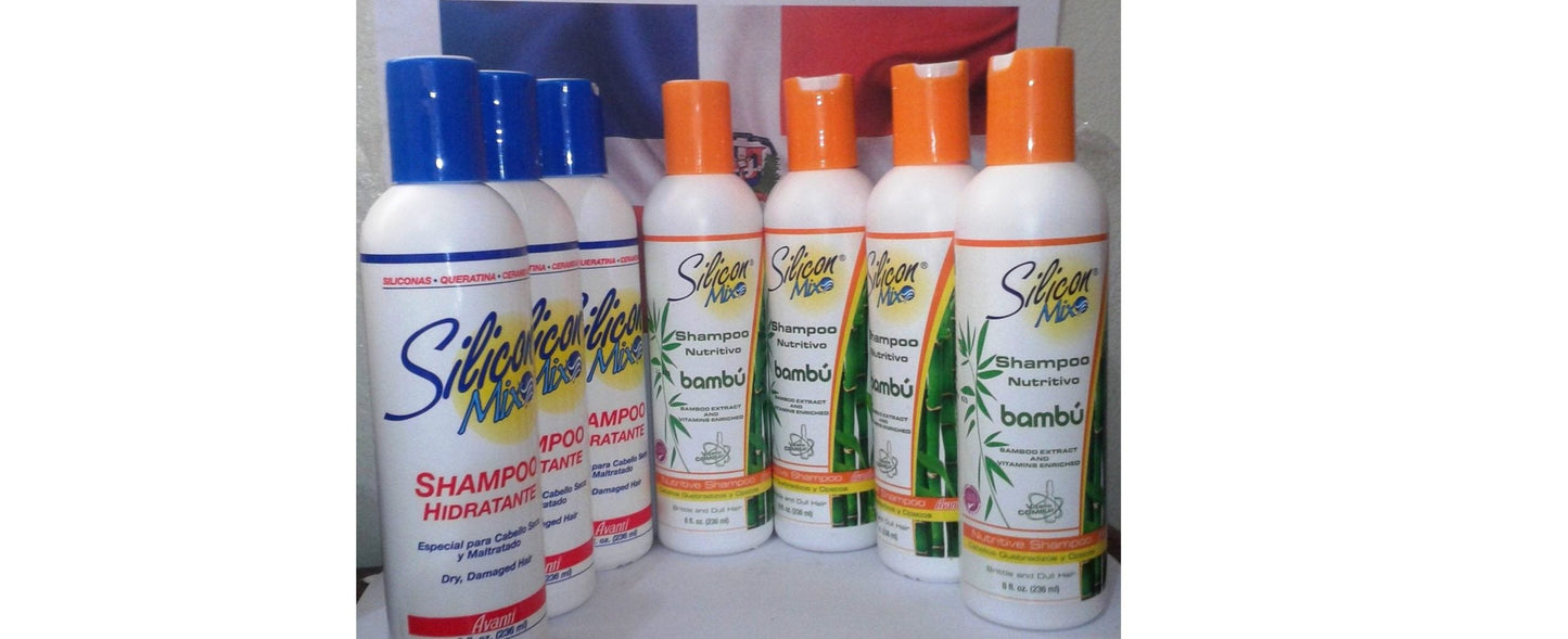 7 UNITS 4 SILICON MIX + 3 BAMBU SHAMPOO 8 OZ ORIGINAL HYDRATES GROWTH COMBO